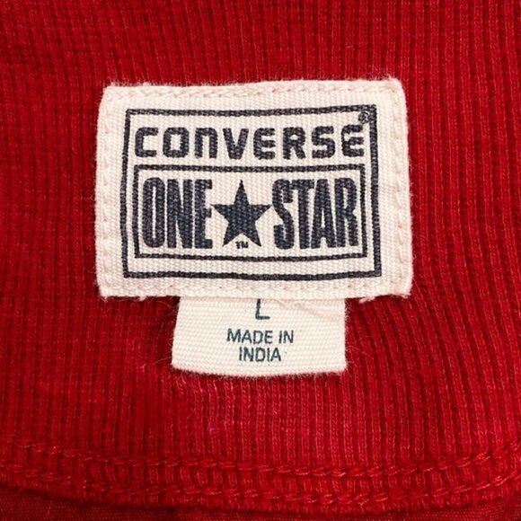 CONVERSE ONE STAR Red Long Sleeve Button-up Shirt - Size Large - Picture 5 of 7